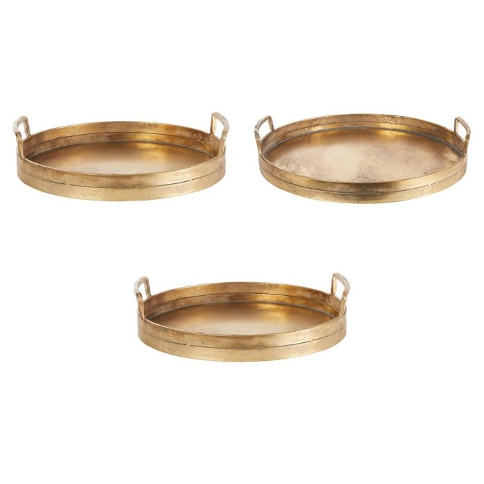 SET 3 VASSOI METALLO 45X44X8CM